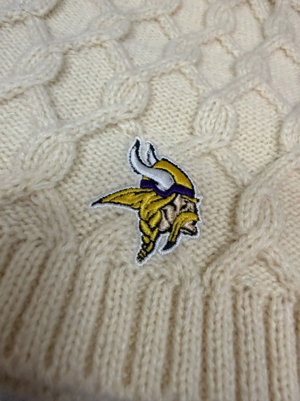 Minnesota Vikings Fanatics NFL Pro Line Women’s Cable Knit Beanie - Cream - 🏈❄️